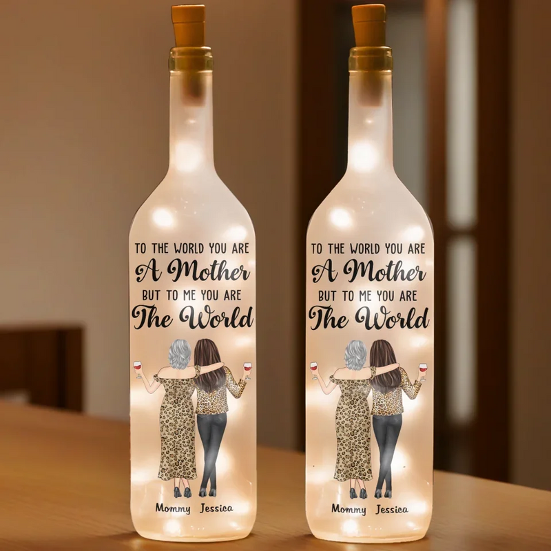 My Mom, My Forever Hero - Family Personalized Custom Bottle Lamp - Gift For Mom, Daughter