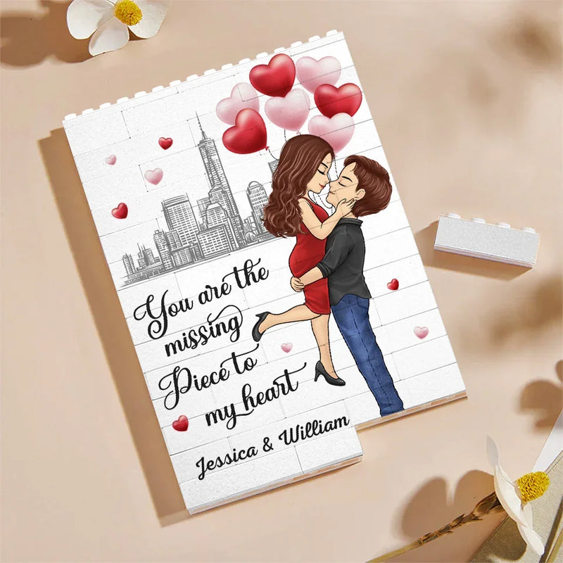 I Love Building A Life With You - Couple Personalized Custom Vertical Rectangle Shaped Building Brick Blocks - Gift For Husband Wife, Anniversary