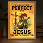 All For Jesus Even I May Not Be Perfect - Family Personalized Custom Frame Light Box - Gift For Yourself, Best Friends, Siblings, Family Members