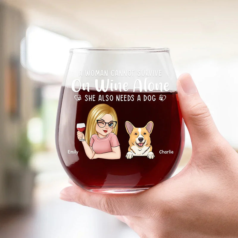 Wine Fills The Glass, A Dog Fills The Heart - Dog Personalized Custom Wine Glass - Gift For Pet Owners, Pet Lovers