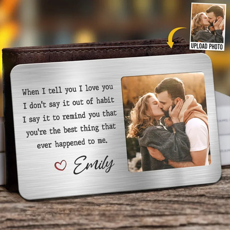 Custom Photo Every Love Story Is Beautiful, But Ours Is My Favorite - Couple Personalized Custom Aluminum Wallet Card - Gift For Husband Wife, Anniversary