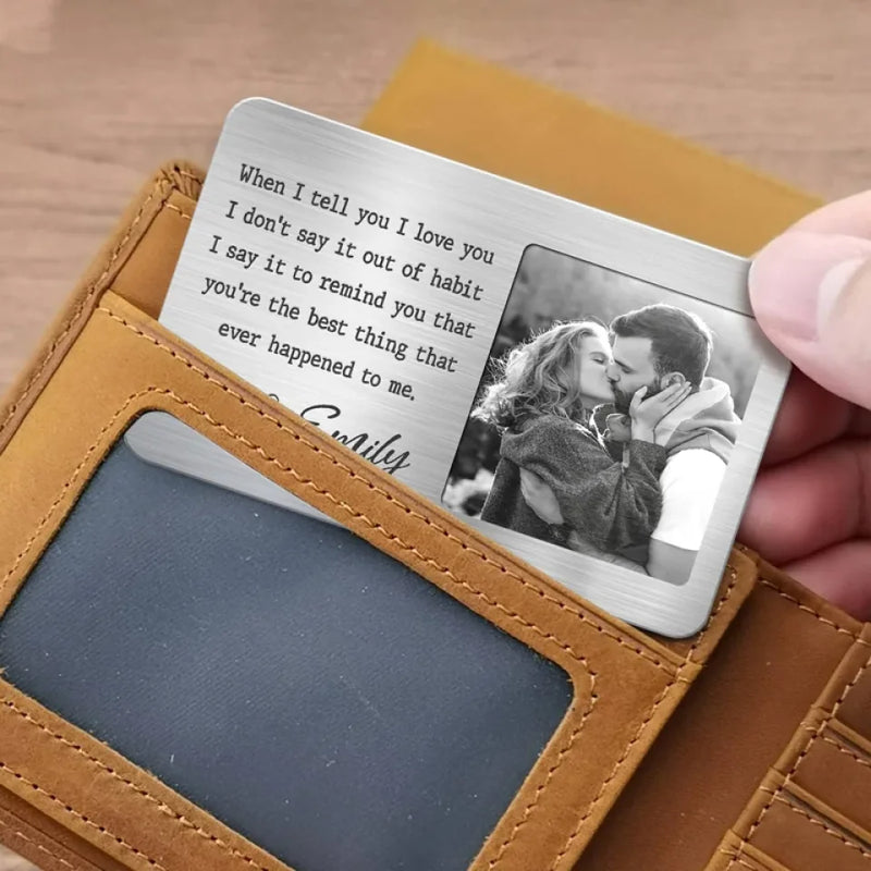 Custom Photo Every Love Story Is Beautiful, But Ours Is My Favorite - Couple Personalized Custom Aluminum Wallet Card - Gift For Husband Wife, Anniversary