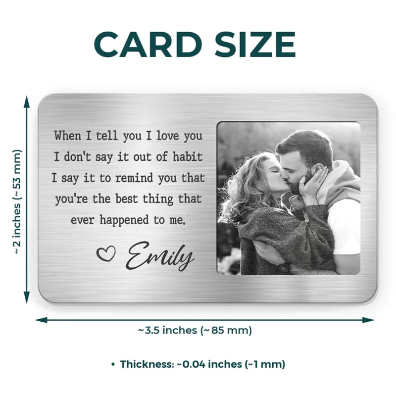 Custom Photo Every Love Story Is Beautiful, But Ours Is My Favorite - Couple Personalized Custom Aluminum Wallet Card - Gift For Husband Wife, Anniversary