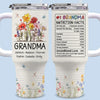 Grandma’s Love Blooms Like A Garden In Spring - Family Personalized Custom 40 Oz Stainless Steel Tumbler With Handle - Gift For Mom, Grandma