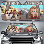 Wherever Our Fur Mom Goes, We’re Always Along For The Ride - Dog Personalized Custom Auto Windshield Sunshade, Car Window Protector - Gift For Pet Owners, Pet Lovers