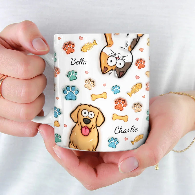 The Best Therapists Have Fur And Four Legs - Dog & Cat Personalized Custom 3D Inflated Effect Printed Mug - Gift For Pet Owners, Pet Lovers
