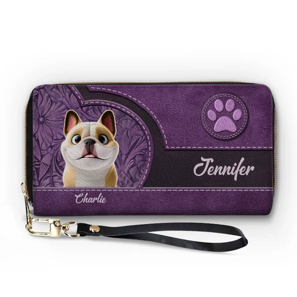 L'amour d'un chien est la plus belle bénédiction de la vie - Portefeuille long en cuir personnalisé pour chien - Cadeau pour propriétaires et amoureux des animaux
