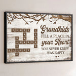 Grandchildren Make Life More Grand - Family Personalized Custom Horizontal Poster - Gift For Grandma, Grandpa, Grandkid