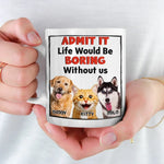 Custom Photo Home Is Where The Pet Hair Sticks To Everything But The Pet - Dog & Cat Personalized Custom Mug - Gift For Pet Owners, Pet Lovers