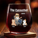 Happiness Is A Purring Cat - Cat Personalized Custom Wine Glass - Gift For Pet Owners, Pet Lovers