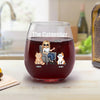Happiness Is A Purring Cat - Cat Personalized Custom Wine Glass - Gift For Pet Owners, Pet Lovers