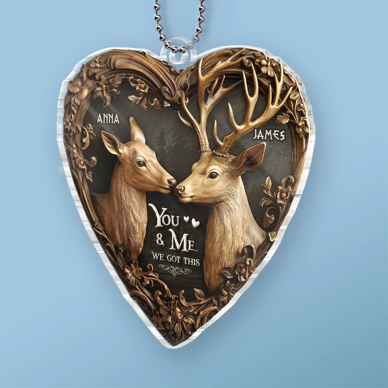 You & Me, We Got This - Couple Personalized Custom Car Ornament - Acrylic Custom Shaped - Gift For Husband Wife, Anniversary