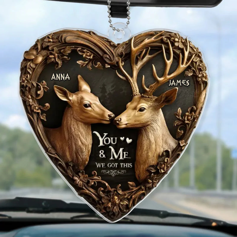 You & Me, We Got This - Couple Personalized Custom Car Ornament - Acrylic Custom Shaped - Gift For Husband Wife, Anniversary