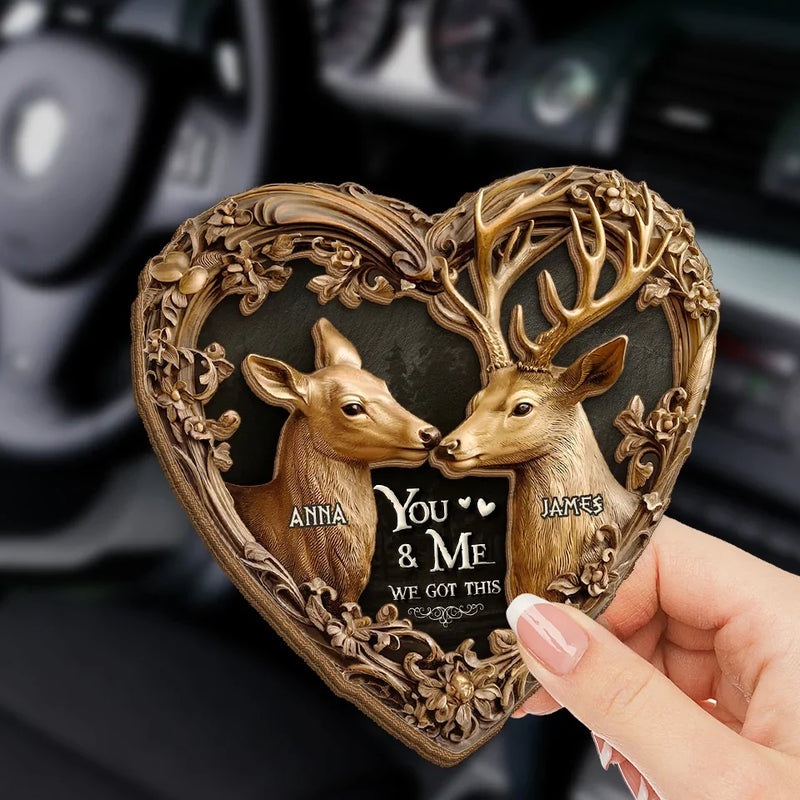 You And Me, Forever - Couple Personalized Custom Car Visor Clip - Gift For Husband Wife, Anniversary