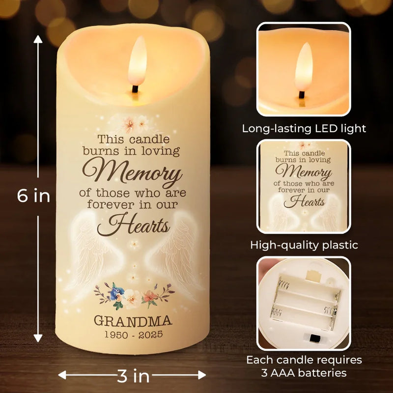 In The Garden Of Memory, We Find Peace - Memorial Personalized Custom LED Candle - Sympathy Gift For Family Members