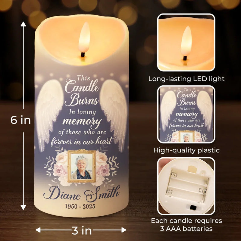 Custom Photo The Ones We Love Are Never Truly Gone - Memorial Personalized Custom LED Candle - Sympathy Gift For Family Members