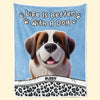 Happiness Is A Wet Nose And A Wagging Tail - Dog Personalized Custom Blanket - Gift For Pet Owners, Pet Lovers
