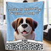 Happiness Is A Wet Nose And A Wagging Tail - Dog Personalized Custom Blanket - Gift For Pet Owners, Pet Lovers