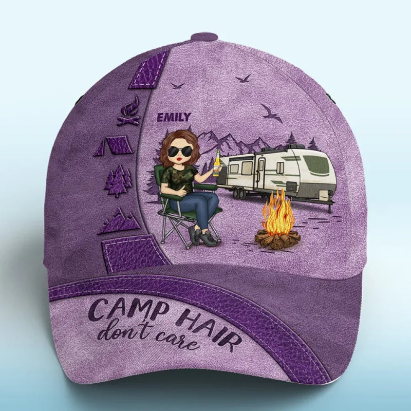 Adventure Awaits In The Great Outdoors - Camping Personalized Custom Hat, All Over Print Classic Cap - Gift For Camping Lovers