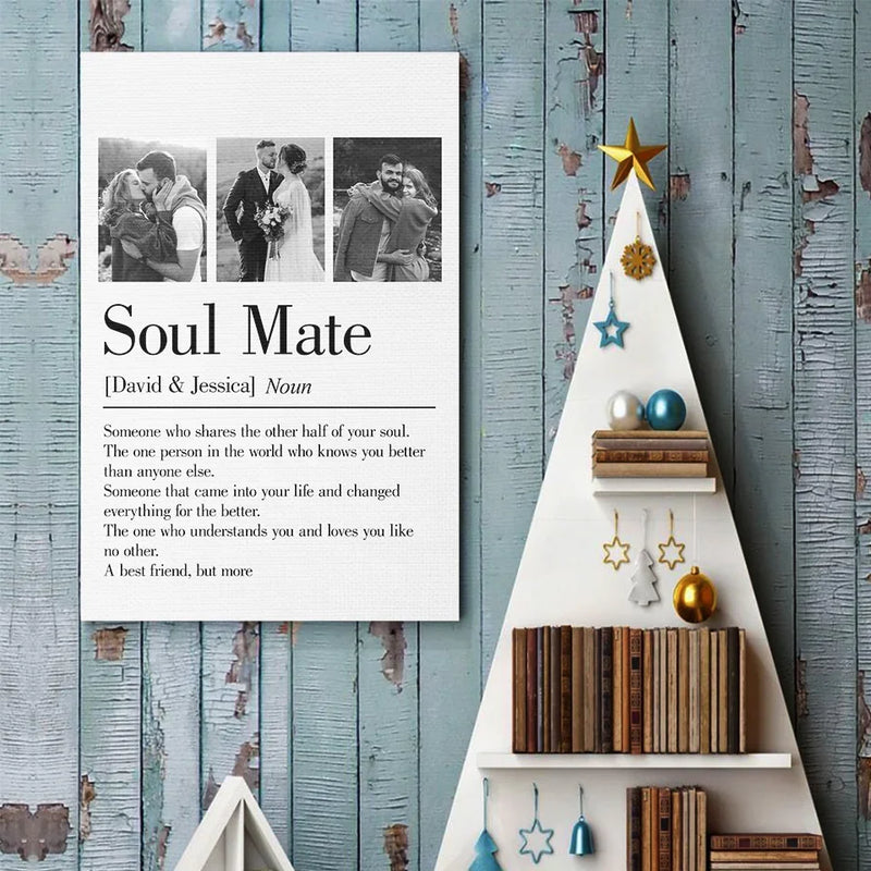 Custom Photo Soul Mate Came Into Your Life And Changed Everything For The Better - Couple Personalized Custom Vertical Poster - Gift For Husband Wife, Anniversary