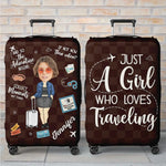 Custom Photo Take Only Memories, Leave Only Footprints - Travel Personalized Custom Luggage Cover - Summer Vacation Gift, Gift For Adventure Travel Lovers