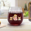 My Pets & Wine Make Everything Fine - Dog & Cat Personalized Custom Wine Glass - Gift For Pet Owners, Pet Lovers