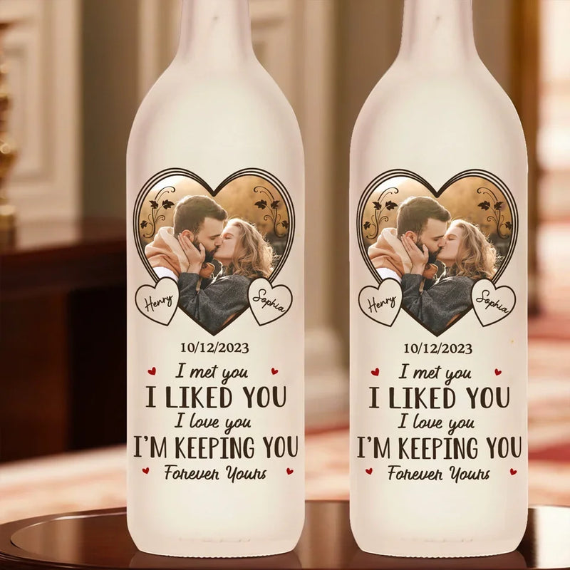 Custom Photo Forever Is Just The Beginning With You - Couple Personalized Custom Bottle Lamp - Gift For Husband Wife, Anniversary