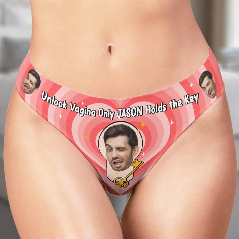 Custom Photo Only You Holds The Key - Couple Personalized Women Briefs - Gift For Husband Wife, Anniversary
