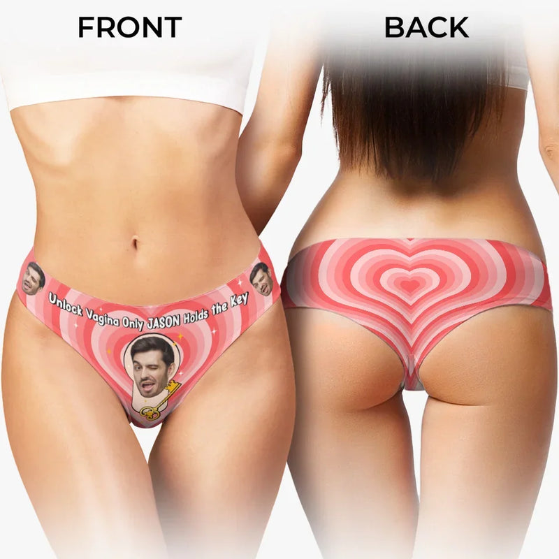 Custom Photo Only You Holds The Key - Couple Personalized Women Briefs - Gift For Husband Wife, Anniversary