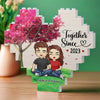 Forever Together - Couple Personalized Custom Heart Shaped Building Brick Blocks - Gift For Husband Wife, Anniversary