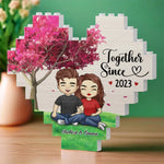 Forever Together - Couple Personalized Custom Heart Shaped Building Brick Blocks - Gift For Husband Wife, Anniversary