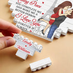 You Complete Me And Make Me A Better Person - Couple Personalized Custom Heart Shaped Building Brick Blocks - Gift For Couple