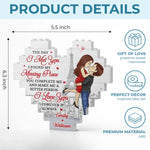 You Complete Me And Make Me A Better Person - Couple Personalized Custom Heart Shaped Building Brick Blocks - Gift For Couple