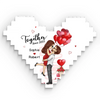 Together Is My Favorite Place To Be - Couple Personalized Custom Heart Shaped Building Brick Blocks - Gift For Husband Wife, Anniversary