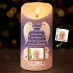 Custom Photo This Candle Glows In Loving Tribute - Memorial Personalized Custom LED Candle - Sympathy Gift For Grandma