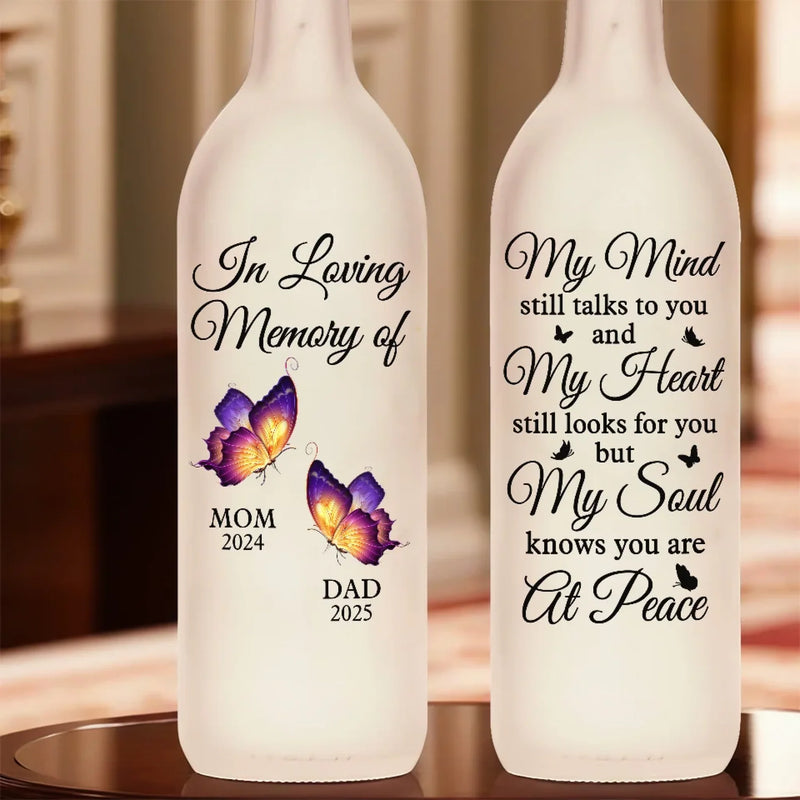 My Heart Still Looks For You - Memorial Personalized Custom Bottle Lamp - Sympathy Gift For Family Members