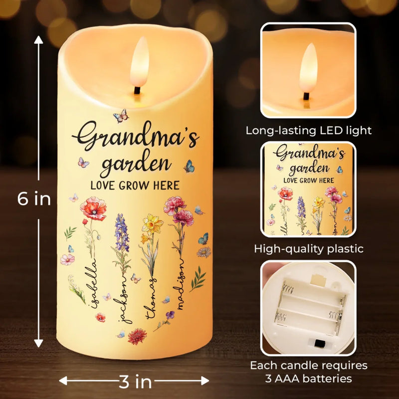 A Grandmother’s Love Is Forever And Always - Family Personalized Custom LED Candle - Gift For Mom, Grandma