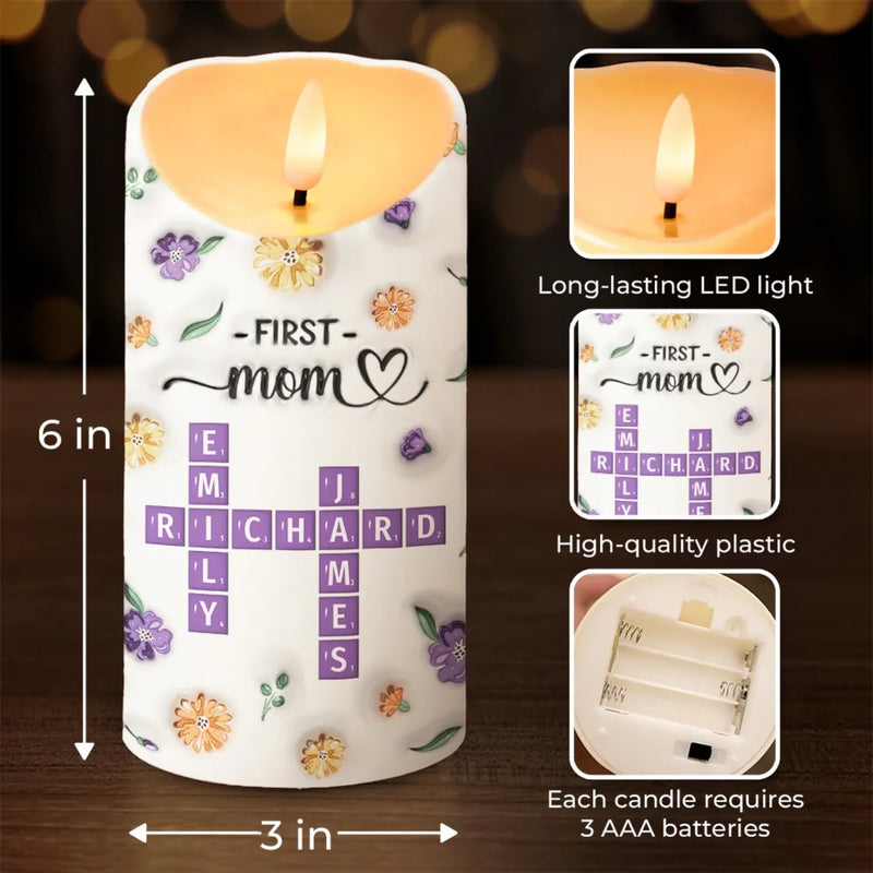 A Wonderful Mother With Lots Of Practice - Family Personalized Custom 3D Inflated Effect Printed LED Candle - Gift For Mom, Grandma