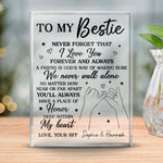Never Forget That I Love You Forever & Always - Bestie Personalized Custom Rectangle Shaped Acrylic Plaque - Gift For Best Friends, BFF, Sisters
