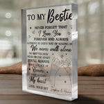 Never Forget That I Love You Forever & Always - Bestie Personalized Custom Rectangle Shaped Acrylic Plaque - Gift For Best Friends, BFF, Sisters