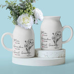 Custom Name Family Heritage Gifts for Mom and Grandma - Personalized Flower Vase