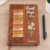 God Says I Am Important - Family Personalized Custom Leather Journal - Gift For Yourself, Best Friends, Siblings, Family Members