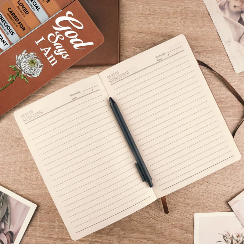 God Says I Am Unique - Family Personalized Custom Leather Journal - Gift For Yourself, Best Friends, Siblings, Family Members