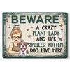 A Crazy Plant Lady - Dog Personalized Custom Home Decor Metal Sign - House Warming Gift For Pet Owners, Pet Lovers