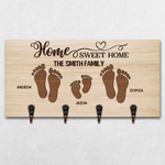 Custom Family Name and Pet Paw Print Home Gifts - Personalized Key Holder