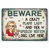 A Crazy Plant Lady - Dog Personalized Custom Home Decor Metal Sign - House Warming Gift For Pet Owners, Pet Lovers