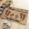 Welcome To Our Home, Where Love Begins - Family Personalized Custom Home Decor Decorative Mat - House Warming Gift For Family Members