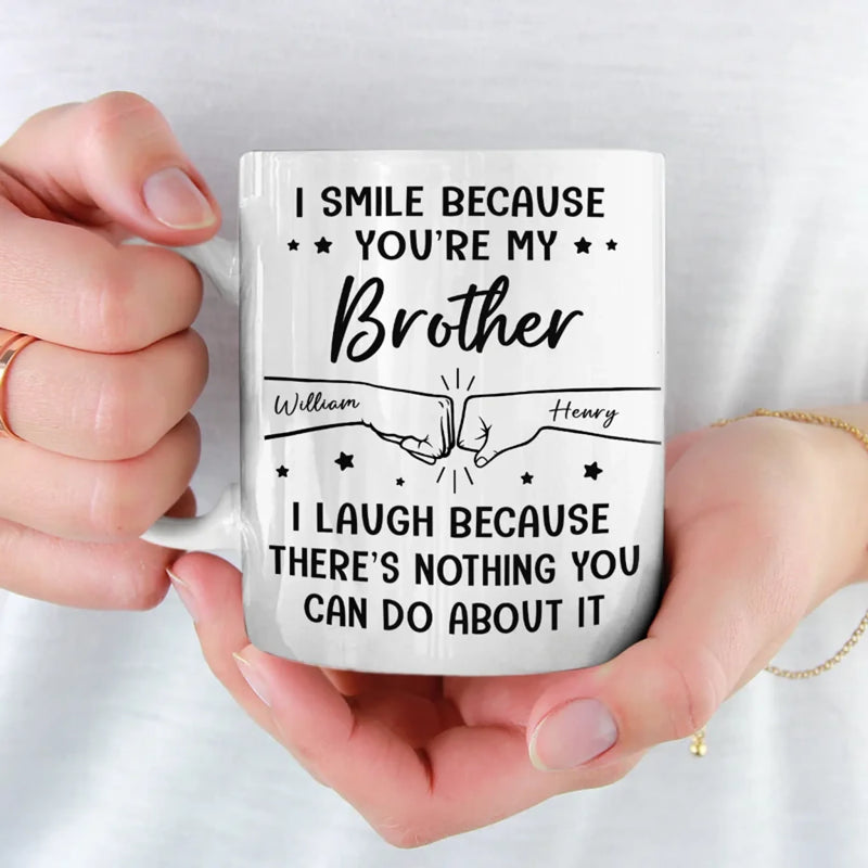 Custom Mug - Personalized Birthday Gifts For Brother, Sister, Family - My Brother, My Hero, My Forever Support