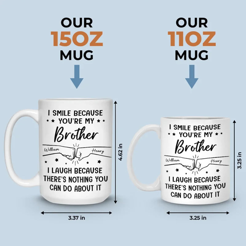 Custom Mug - Personalized Birthday Gifts For Brother, Sister, Family - My Brother, My Hero, My Forever Support