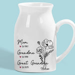 Custom Name Family Heritage Gifts for Mom and Grandma - Personalized Flower Vase